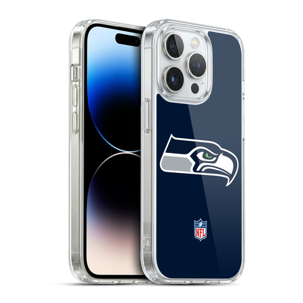 NFL Seattle Seahawks Logo Plain Soft Gel Case for Apple iPhone 13 Pro & MagSafe
