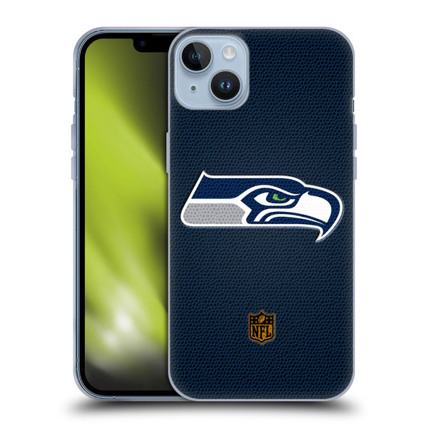 NFL Seattle Seahawks Logo Football Soft Gel Case for Apple iPhone 14 Plus