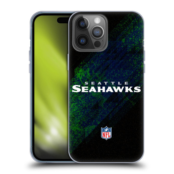 NFL Seattle Seahawks Logo Blur Soft Gel Case for Apple iPhone 14 Pro Max