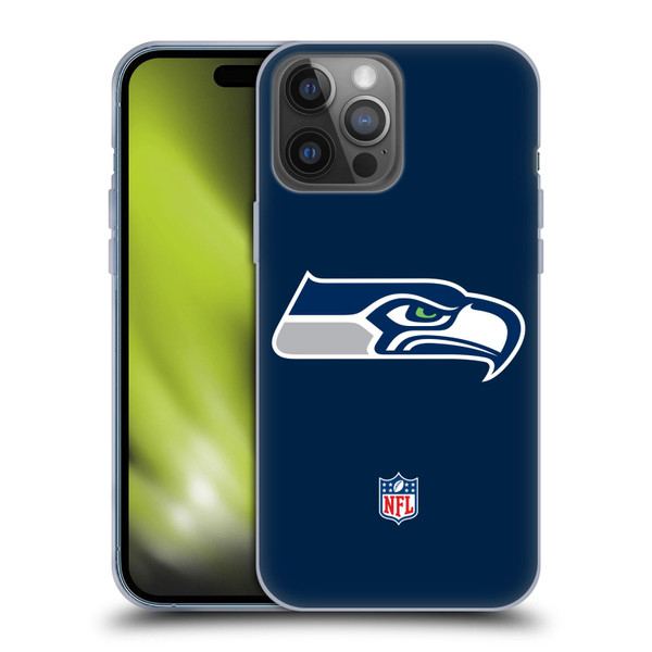 NFL Seattle Seahawks Logo Plain Soft Gel Case for Apple iPhone 14 Pro Max