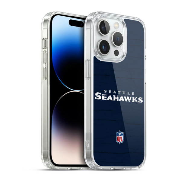 NFL Seattle Seahawks Logo Distressed Look Soft Gel Case for Apple iPhone 14 Pro & MagSafe