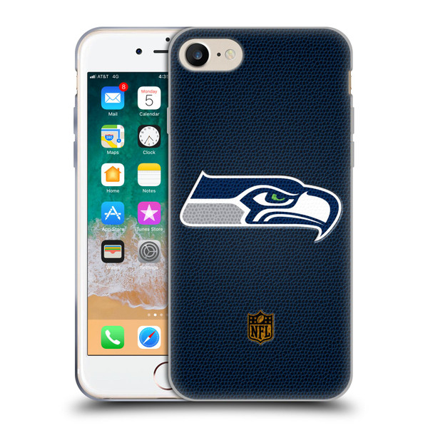 NFL Seattle Seahawks Logo Football Soft Gel Case for Apple iPhone 7 / 8 / SE 2020 & 2022