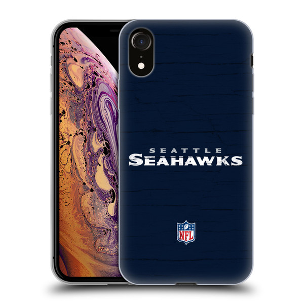 NFL Seattle Seahawks Logo Distressed Look Soft Gel Case for Apple iPhone XR