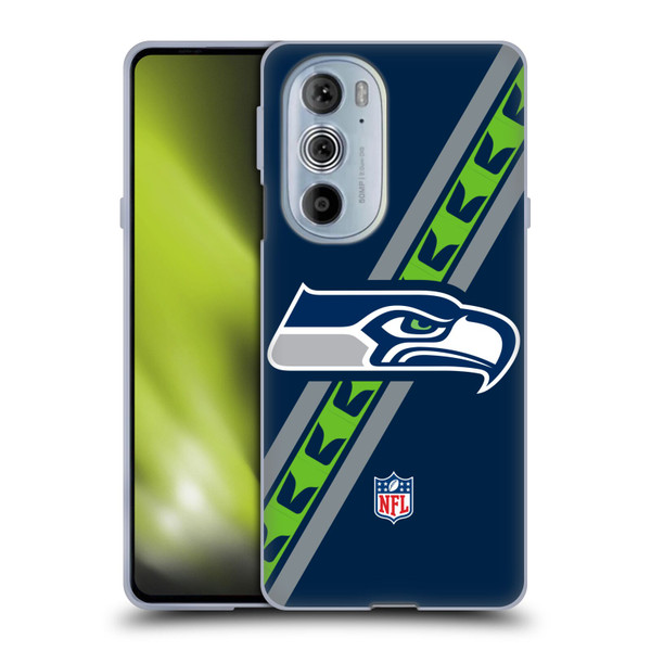 NFL Seattle Seahawks Logo Stripes Soft Gel Case for Motorola Edge X30