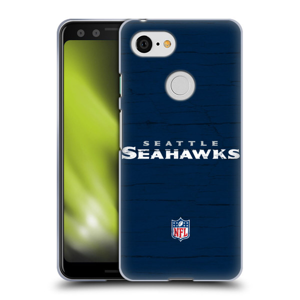 NFL Seattle Seahawks Logo Distressed Look Soft Gel Case for Google Pixel 3