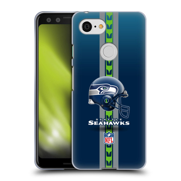 NFL Seattle Seahawks Logo Helmet Soft Gel Case for Google Pixel 3