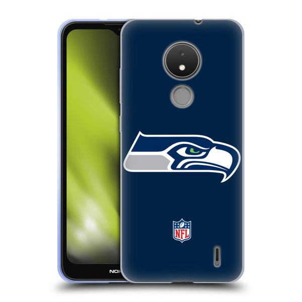 NFL Seattle Seahawks Logo Plain Soft Gel Case for Nokia C21