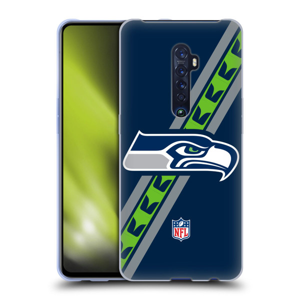 NFL Seattle Seahawks Logo Stripes Soft Gel Case for OPPO Reno 2