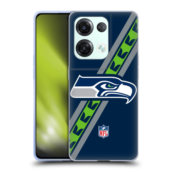 NFL Seattle Seahawks Logo Stripes Soft Gel Case for OPPO Reno8 Pro