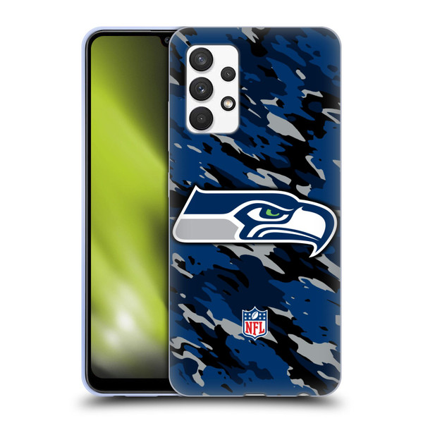 NFL Seattle Seahawks Logo Camou Soft Gel Case for Samsung Galaxy A32 (2021)