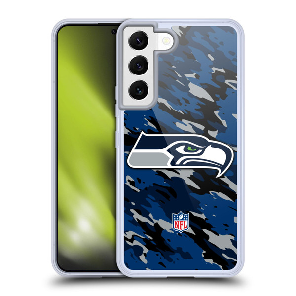 NFL Seattle Seahawks Logo Camou Soft Gel Case for Samsung Galaxy S22 5G