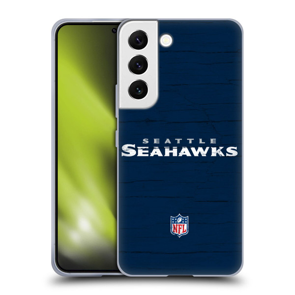 NFL Seattle Seahawks Logo Distressed Look Soft Gel Case for Samsung Galaxy S22 5G