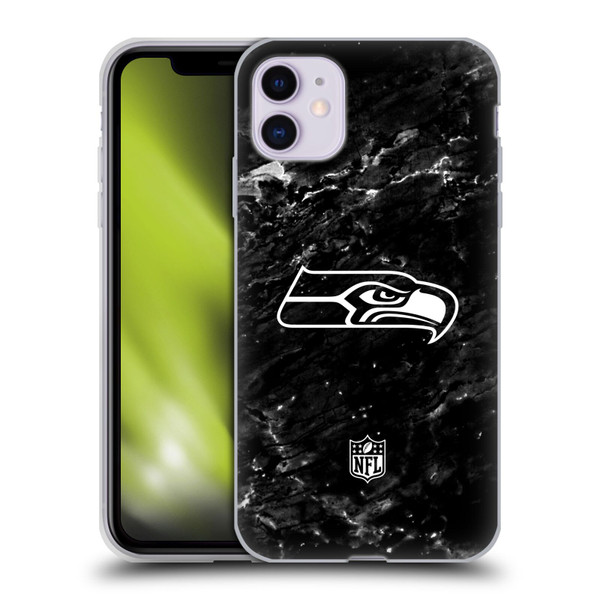 NFL Seattle Seahawks Artwork Marble Soft Gel Case for Apple iPhone 11