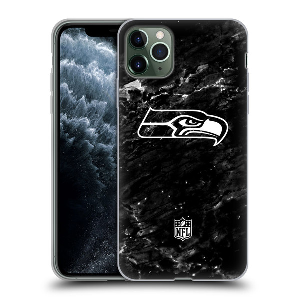 NFL Seattle Seahawks Artwork Marble Soft Gel Case for Apple iPhone 11 Pro Max