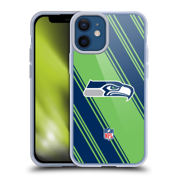 NFL Seattle Seahawks Artwork Stripes Soft Gel Case for Apple iPhone 12 Mini NFL Seattle Seahawks Artwork Stripes Soft Gel Case for Apple iPhone 12 Mini