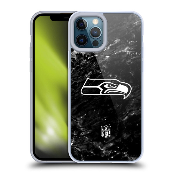 NFL Seattle Seahawks Artwork Marble Soft Gel Case for Apple iPhone 12 Pro Max