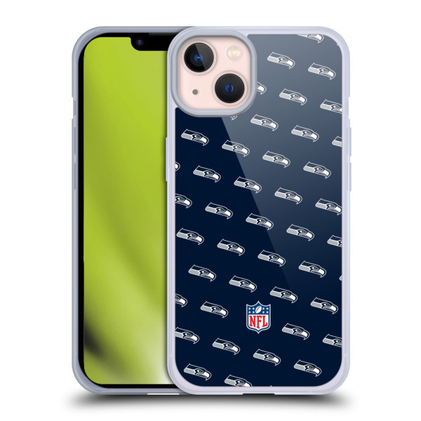 NFL Seattle Seahawks Artwork Patterns Soft Gel Case for Apple iPhone 13