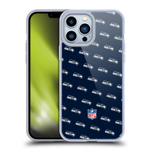 NFL Seattle Seahawks Artwork Patterns Soft Gel Case for Apple iPhone 13 Pro Max
