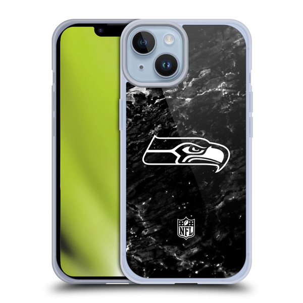 NFL Seattle Seahawks Artwork Marble Soft Gel Case for Apple iPhone 14
