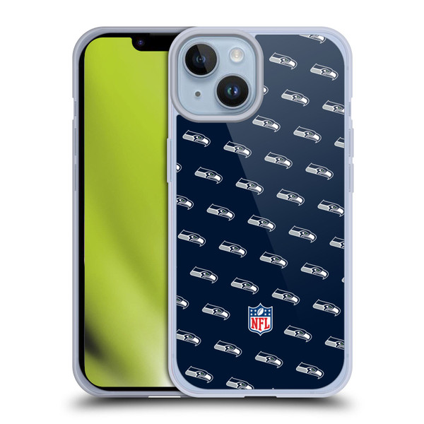 NFL Seattle Seahawks Artwork Patterns Soft Gel Case for Apple iPhone 14