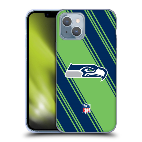 NFL Seattle Seahawks Artwork Stripes Soft Gel Case for Apple iPhone 14