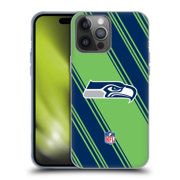 NFL Seattle Seahawks Artwork Stripes Soft Gel Case for Apple iPhone 14 Pro Max