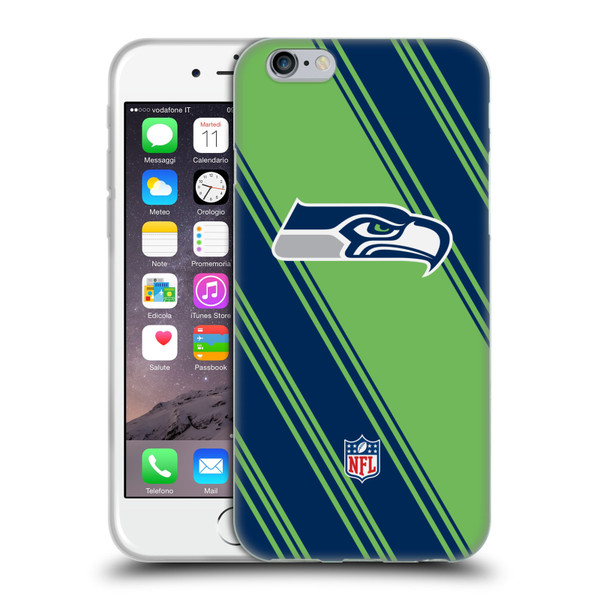 NFL Seattle Seahawks Artwork Stripes Soft Gel Case for Apple iPhone 6 / iPhone 6s