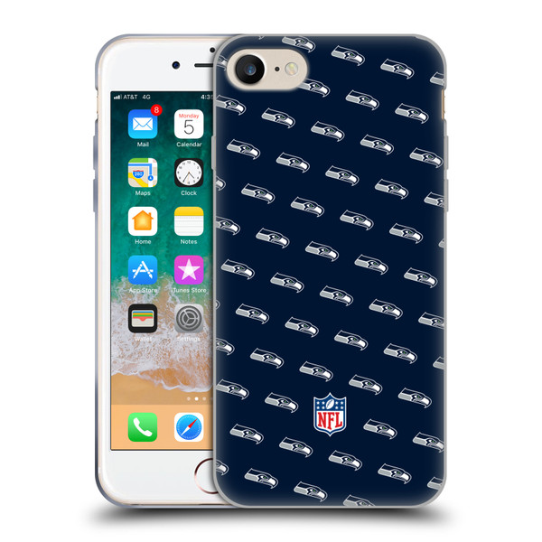 NFL Seattle Seahawks Artwork Patterns Soft Gel Case for Apple iPhone 7 / 8 / SE 2020 & 2022
