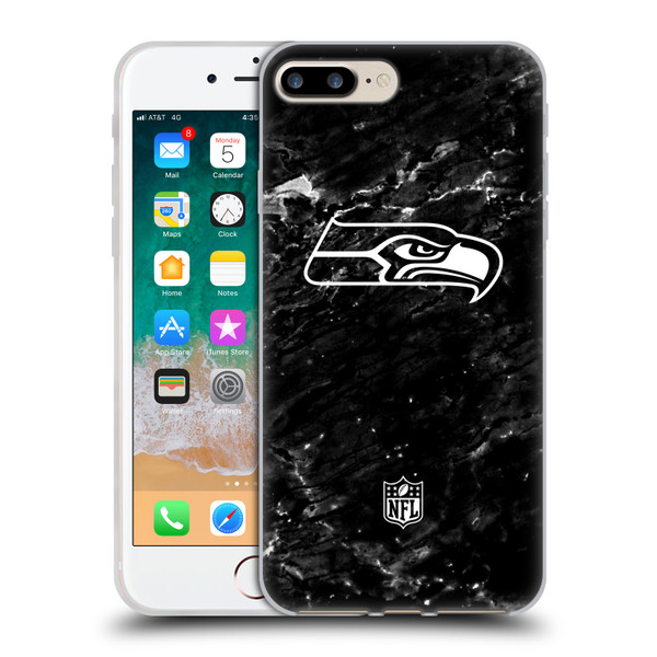 NFL Seattle Seahawks Artwork Marble Soft Gel Case for Apple iPhone 7 Plus / iPhone 8 Plus