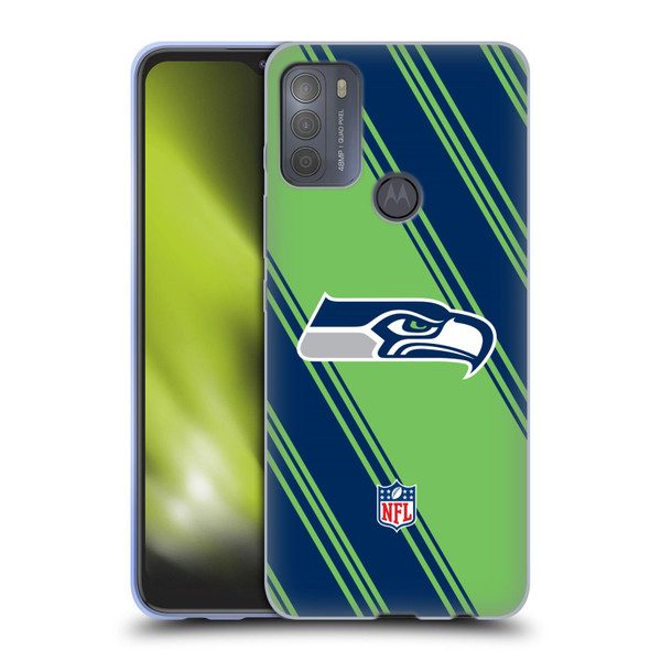 NFL Seattle Seahawks Artwork Stripes Soft Gel Case for Motorola Moto G50