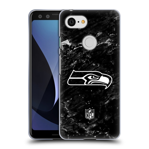 NFL Seattle Seahawks Artwork Marble Soft Gel Case for Google Pixel 3