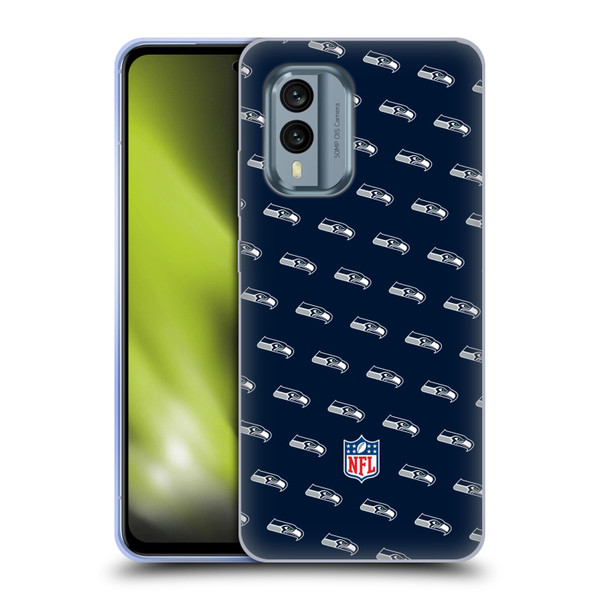 NFL Seattle Seahawks Artwork Patterns Soft Gel Case for Nokia X30