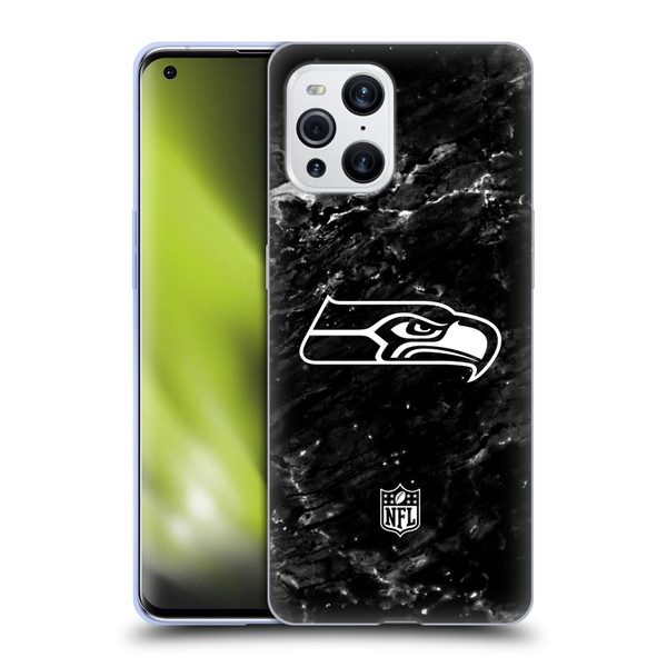 NFL Seattle Seahawks Artwork Marble Soft Gel Case for OPPO Find X3 / Pro