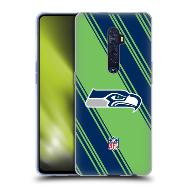 NFL Seattle Seahawks Artwork Stripes Soft Gel Case for OPPO Reno 2