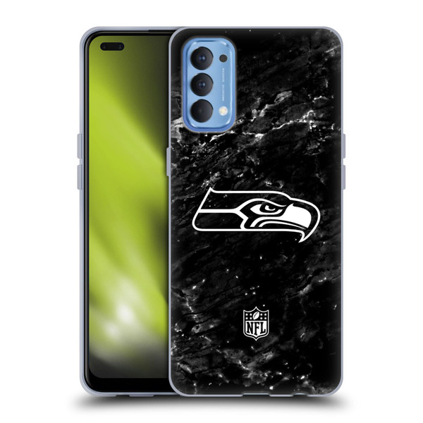 NFL Seattle Seahawks Artwork Marble Soft Gel Case for OPPO Reno 4 5G