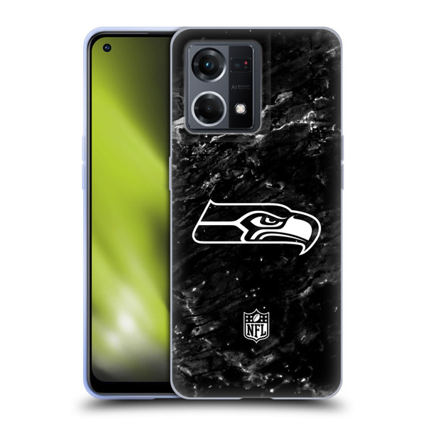 NFL Seattle Seahawks Artwork Marble Soft Gel Case for OPPO Reno8 4G