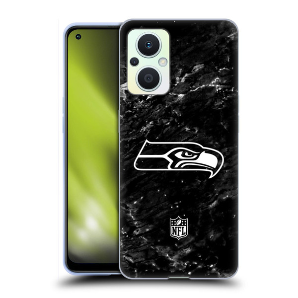 NFL Seattle Seahawks Artwork Marble Soft Gel Case for OPPO Reno8 Lite
