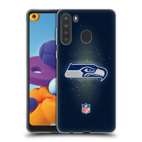 NFL Seattle Seahawks Artwork LED Soft Gel Case for Samsung Galaxy A21 (2020)