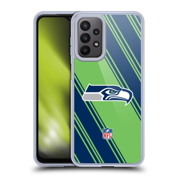 NFL Seattle Seahawks Artwork Stripes Soft Gel Case for Samsung Galaxy A23 / 5G (2022)
