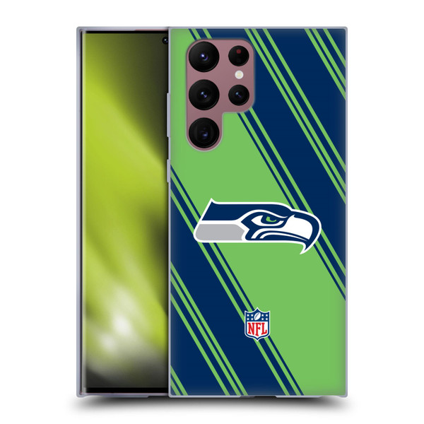 NFL Seattle Seahawks Artwork Stripes Soft Gel Case for Samsung Galaxy S22 Ultra 5G