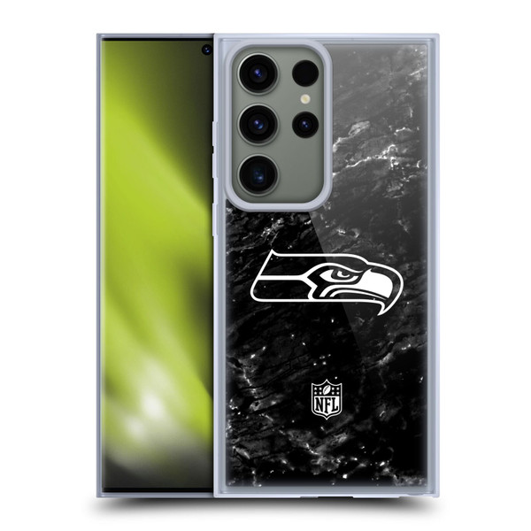 NFL Seattle Seahawks Artwork Marble Soft Gel Case for Samsung Galaxy S23 Ultra 5G