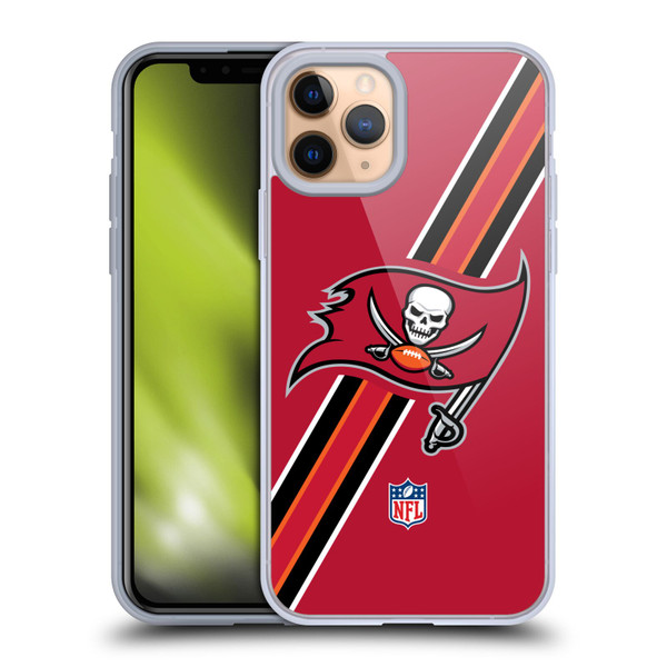 NFL Tampa Bay Buccaneers Logo Stripes Soft Gel Case for Apple iPhone 11 Pro