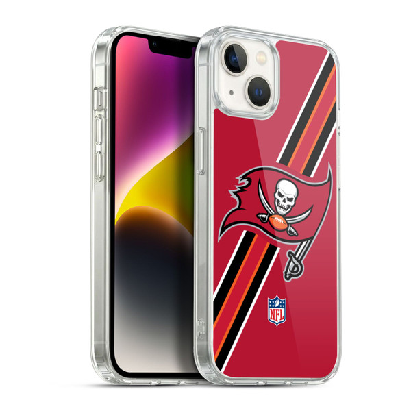NFL Tampa Bay Buccaneers Logo Stripes Soft Gel Case for Apple iPhone 14 Plus & MagSafe