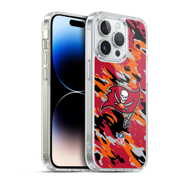 NFL Tampa Bay Buccaneers Logo Camou Soft Gel Case for Apple iPhone 14 Pro & MagSafe