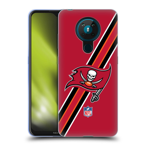 NFL Tampa Bay Buccaneers Logo Stripes Soft Gel Case for Nokia 5.3