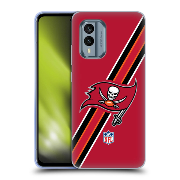 NFL Tampa Bay Buccaneers Logo Stripes Soft Gel Case for Nokia X30
