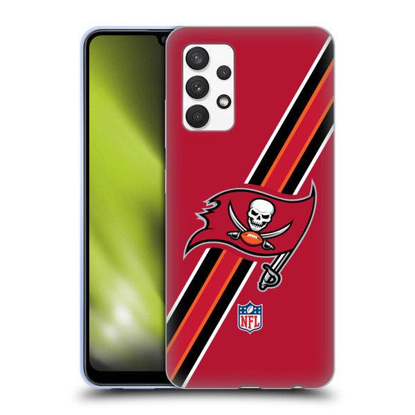 NFL Tampa Bay Buccaneers Logo Stripes Soft Gel Case for Samsung Galaxy A32 (2021)