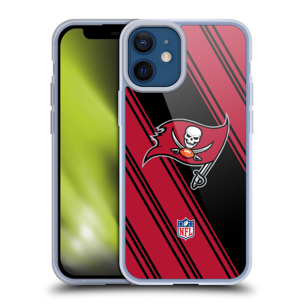 NFL Tampa Bay Buccaneers Artwork Stripes Soft Gel Case for Apple iPhone 12 Mini