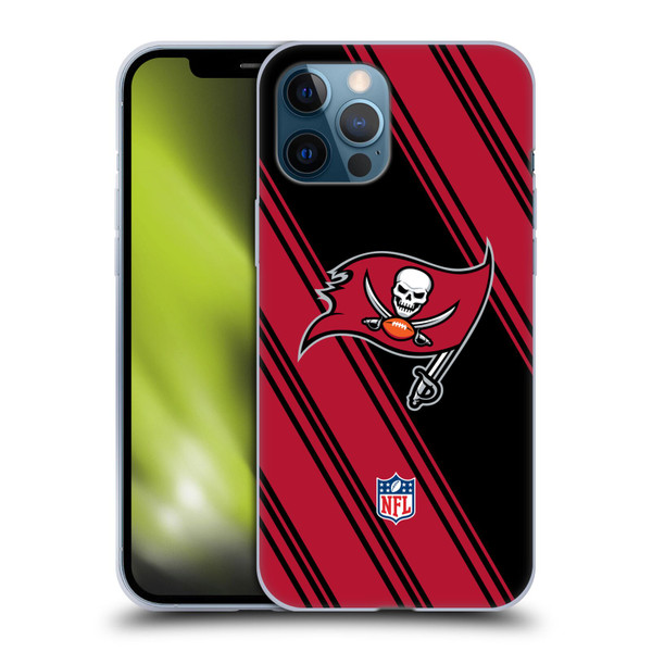 NFL Tampa Bay Buccaneers Artwork Stripes Soft Gel Case for Apple iPhone 12 Pro Max