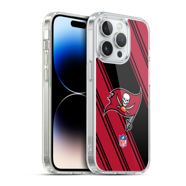 NFL Tampa Bay Buccaneers Artwork Stripes Soft Gel Case for Apple iPhone 13 Pro & MagSafe